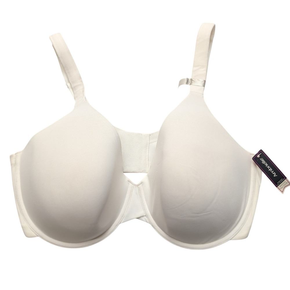 NWT Ambrielle Full Coverage Bra Women 44DDD White Everyday Full Figure Underwire